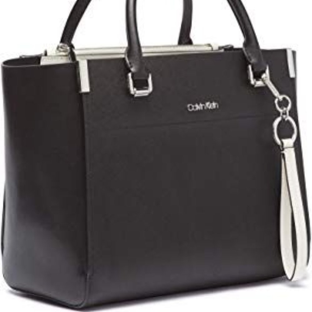 SOLD! Calvin Klein Saffiano Satchel Bag - Picture 3 of 6